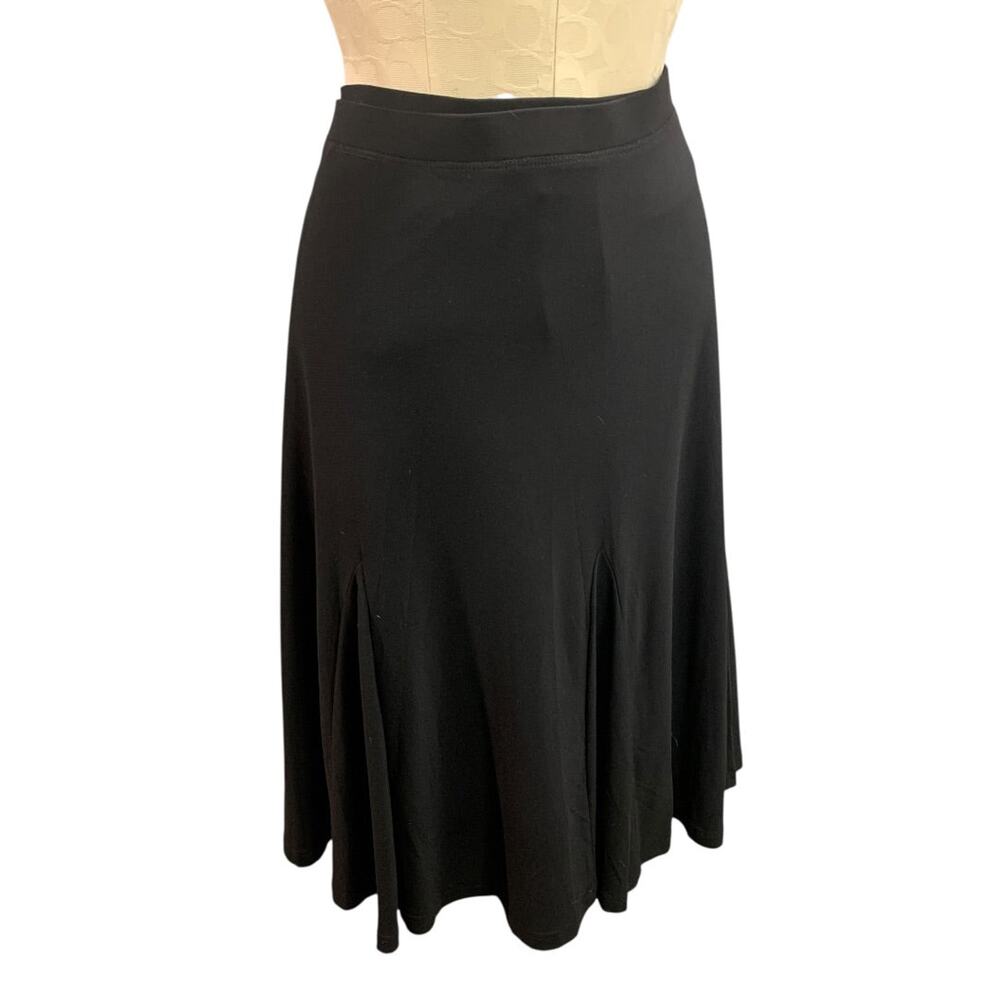 1X Sag Harbor Black Pull On A-Line Skirt with Undershorts